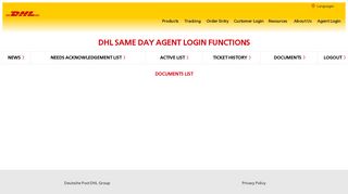 Documents for Agent - DHL Same Day
