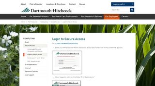 Login to Secure Access | Computing | Employees | Dartmouth-Hitchcock