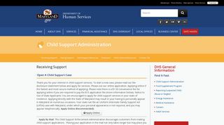 apply for child support - Maryland Department of Human Services