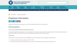Employee Information | Wisconsin Department of Health Services