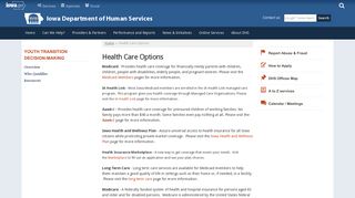 Health Care Options | Iowa Department of Human Services