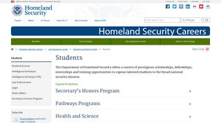 Students | Homeland Security