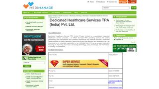 Dedicated Healthcare Services TPA India Pvt. Ltd. - Contact Details