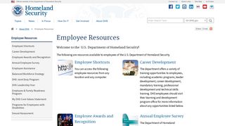 Employee Resources | Homeland Security