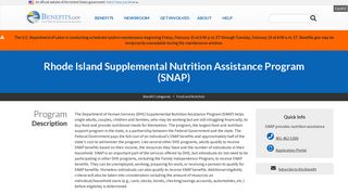 Rhode Island Supplemental Nutrition Assistance Program (SNAP ...