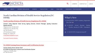 North Carolina Division of Health Service Regulation (NC DHSR ...