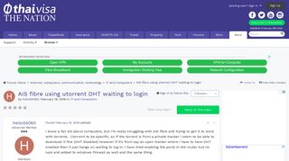 AIS fibre using utorrent DHT waiting to login - IT and Computers ...
