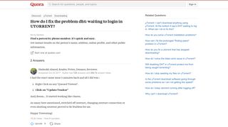 How to fix the problem dht: waiting to login in UTORRENT - Quora