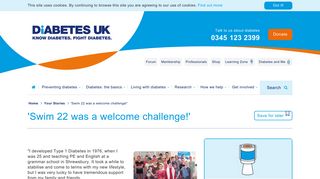 'Swim 22 was a welcome challenge!' | Diabetes UK