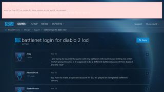 battlenet login for diablo 2 lod - Blizzard Forums