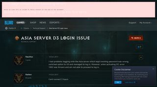 Asia Server D3 Login issue - Diablo III Forums - Blizzard ...
