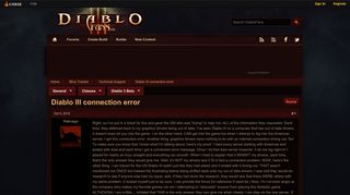 Diablo III connection error - Technical Support - Blizz Tracker ...