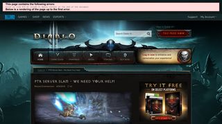 PTR Server Slam - We Need Your Help! - Diablo III