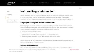 Help and Login Information | Diageo Shares