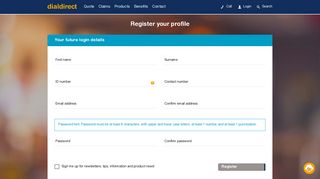 Register Your Online Profile - DialDirect