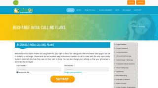 Recharge Dial91 calling plans online - Prepaid India Calling Card