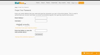 Retrieve password - DialNow
