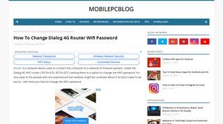 How To Change Dialog 4G Router Wifi Password - mobilepcblog