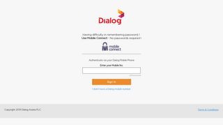 Dialog Connect: Sign In