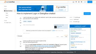How to implement Login in Dialogflow chatbot - Stack Overflow