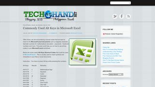 Commonly Used Alt Keys in Microsoft Excel - Tech At Hand Dot Net ...