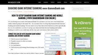 DIAMOND BANK INTERNET BANKING www diamondbank com ...