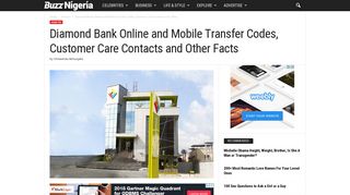 Diamond Bank Online and Mobile Transfer Codes, Customer Care ...