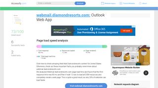 Access webmail.diamondresorts.com. Outlook Web App