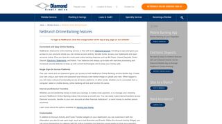 NetBranch Online Banking Features | Diamond CU