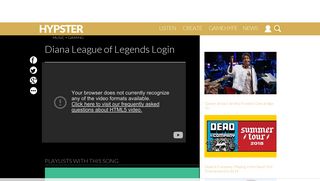 Diana League of Legends Login Music - music playlist - Hypster