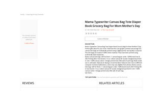 Mama Typewriter Canvas Bag Tote Diaper Book ... - Influenster