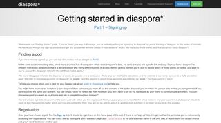 Signing up to diaspora* - The diaspora* Project