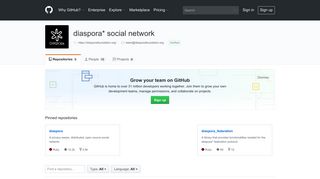 diaspora* social network · GitHub