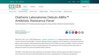 Diatherix Laboratories Debuts ABRx™ Antibiotic Resistance Panel