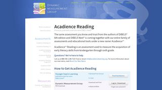 Acadience Reading : Dynamic Measurement Group