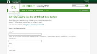 Get Help Logging Into the UO DIBELS Data System