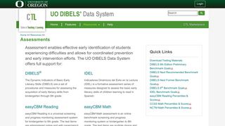 Assessments : UO DIBELS Data System