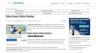 ebank.dibpak.com/ebank/ - Dubai Islamic Online Banking Login