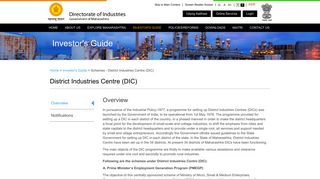 District Industries Center (DIC) - Investor's Guide Directorate of ...