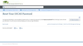 Reset Your DICAS Password - Liaison International