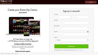 Sign Up to Win Real Money Online at Rome Vip Casino