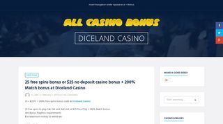 Diceland Casino | All Casino Bonus