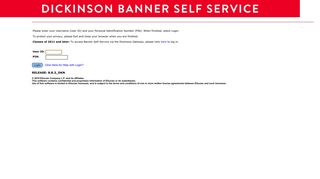 User Login - Dickinson College - Banner Access