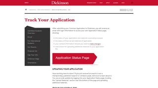 Track Your Application - Dickinson College