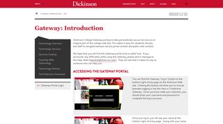 Gateway: Introduction | Dickinson College