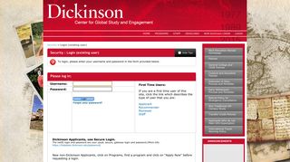 NON-Dickinson LOGIN - Center for Global Study and Engagement
