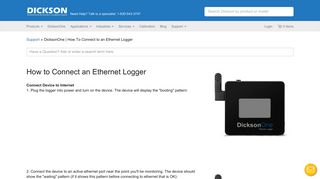 DicksonOne | How To Connect to an Ethernet Logger