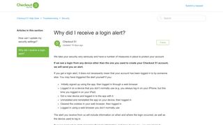 Why did I receive a login alert? – Checkout 51 Help Desk
