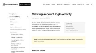 Viewing account login activity – Squarespace Help