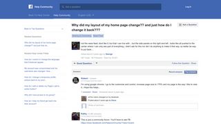 Why did my layout of my home page change?? and just ... - Facebook